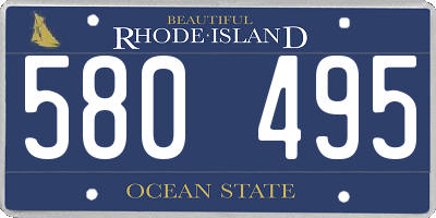 RI license plate 580495