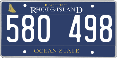 RI license plate 580498