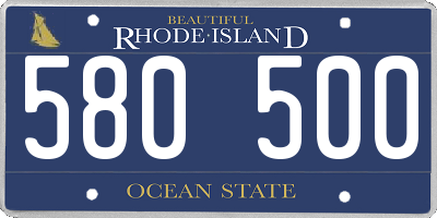 RI license plate 580500
