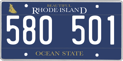 RI license plate 580501
