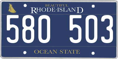 RI license plate 580503