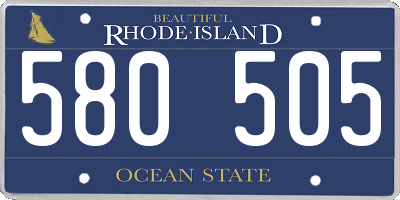 RI license plate 580505