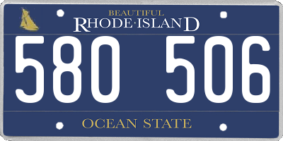 RI license plate 580506