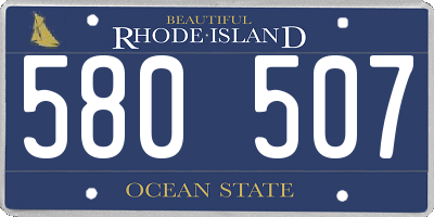 RI license plate 580507