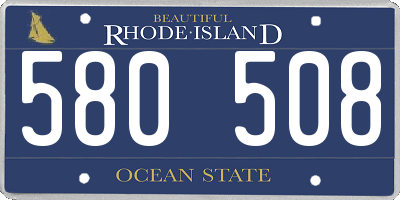 RI license plate 580508