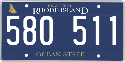 RI license plate 580511