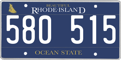 RI license plate 580515
