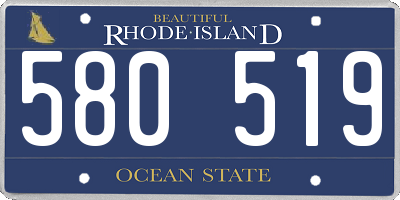 RI license plate 580519