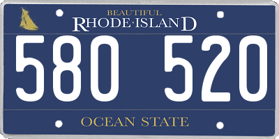 RI license plate 580520