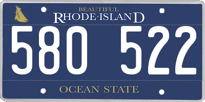 RI license plate 580522