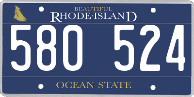 RI license plate 580524