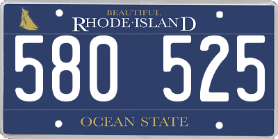 RI license plate 580525