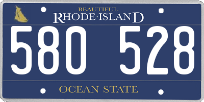 RI license plate 580528