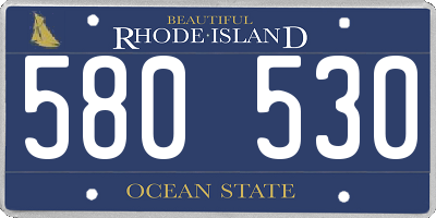 RI license plate 580530