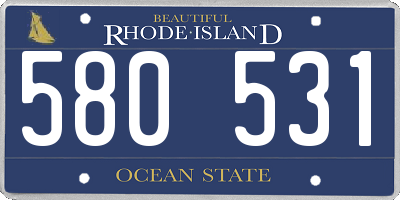 RI license plate 580531