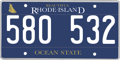 RI license plate 580532
