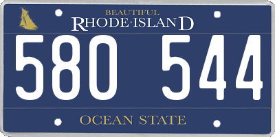 RI license plate 580544