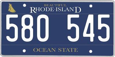 RI license plate 580545