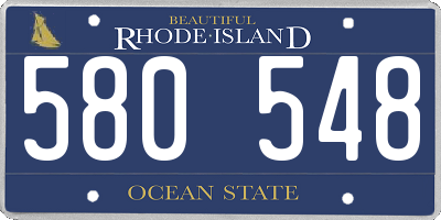 RI license plate 580548