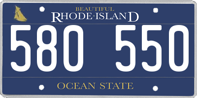 RI license plate 580550