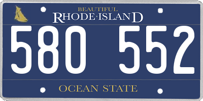 RI license plate 580552