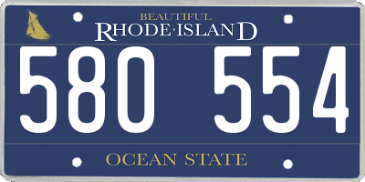 RI license plate 580554