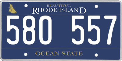 RI license plate 580557