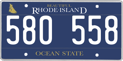 RI license plate 580558