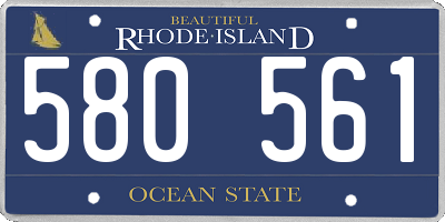 RI license plate 580561