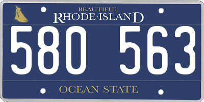 RI license plate 580563