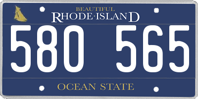 RI license plate 580565
