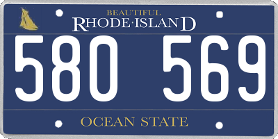 RI license plate 580569