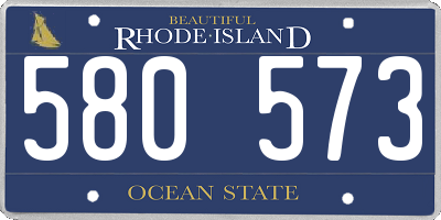 RI license plate 580573