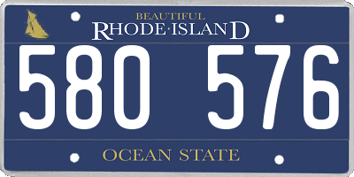 RI license plate 580576