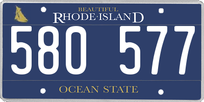 RI license plate 580577