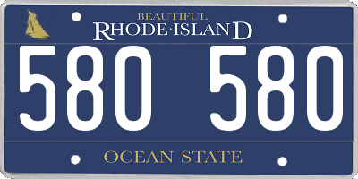 RI license plate 580580