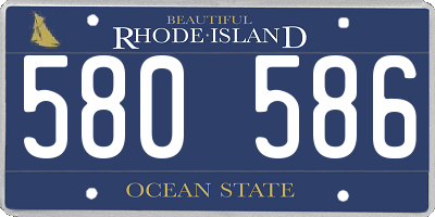 RI license plate 580586