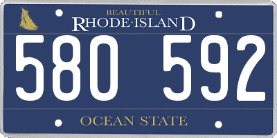 RI license plate 580592