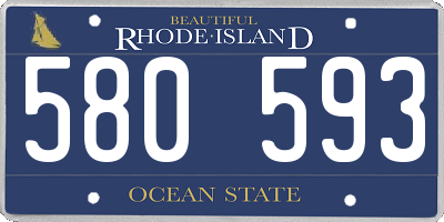 RI license plate 580593