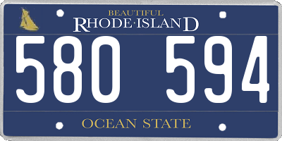 RI license plate 580594