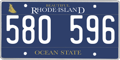 RI license plate 580596