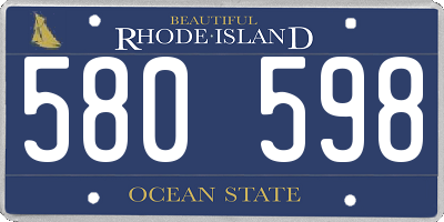 RI license plate 580598