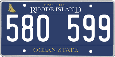 RI license plate 580599