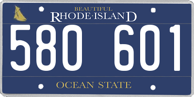 RI license plate 580601