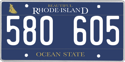 RI license plate 580605