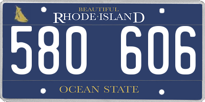 RI license plate 580606