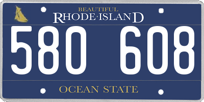 RI license plate 580608