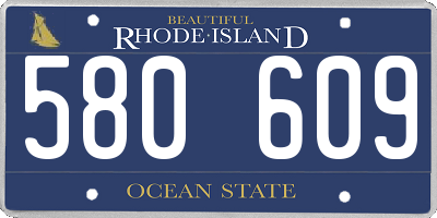 RI license plate 580609