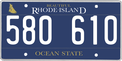RI license plate 580610