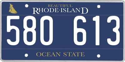 RI license plate 580613